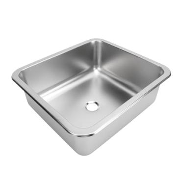 Imagem de Pia de Trailer, Pia d a Cozinha de Aço Inoxidável, 14,17 X12,6 X 5,91 Polegadas de Lavagem Retangular d a Mão Com Saíd a de Drenagem de 40 Mm, Pequena a (Prata polida escovada)