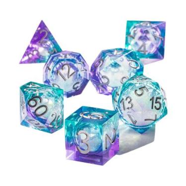 Imagem de Conjunto De Dados Poliédricos De Folha De Ouro Verde Para Dungeons And