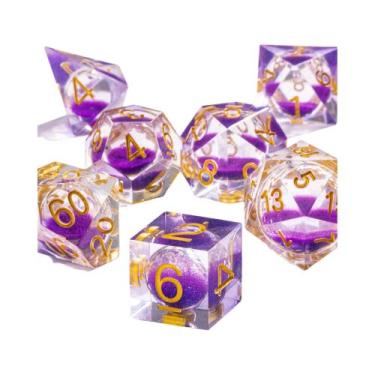 Imagem de Conjunto De Dados Poliédricos De Folha De Ouro Verde Para Dungeons And