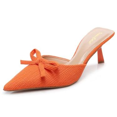 Imagem de VenusCelia Sandálias Femininas De Salto Alto Estilo Verão (7 M Eua, Laranja)