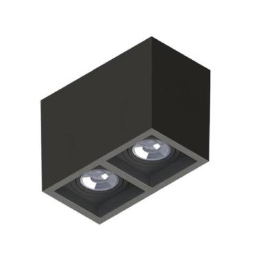 Imagem de Plafon Boxit Duplo Dicróica MR16 Preto Save Energy