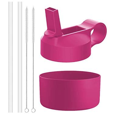 Imagem de The Mass Tampa de canudo e bota para garrafa de água Hydro Flask boca larga e outras marcas (serve para boca larga 32/1,134 g, cravo)