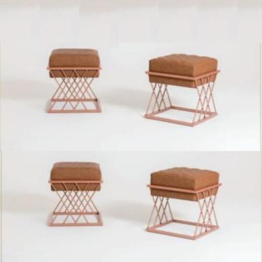 Imagem de Kit 4 Banquetas decorativas paris-pintura cobre - GAT MAGAZINE