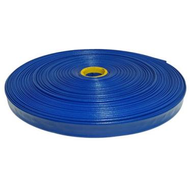 Imagem de 5 Metros de Mangueira Flat Azul Achatada 1 Polegada Irrigação Borracha