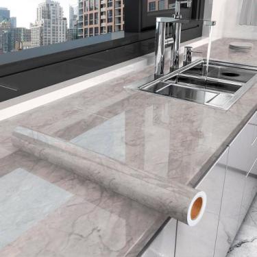 Imagem de Kit 10 Metros de Papel de Parede Lavavel Marmore Marrom Light - Open S