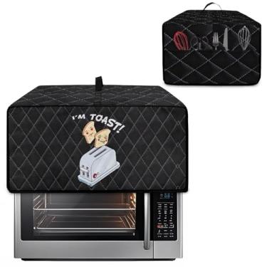 Imagem de Pzuqiu I'am Toaster Capa para máquina de fazer pão, protetor de utensílios de cozinha de algodão e poliéster, capa de poeira, lavável na máquina, decoração de casa