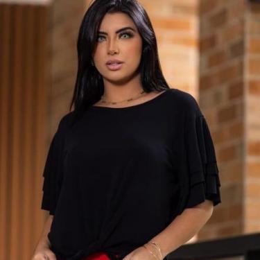 Imagem de Blusa de nozinho de amarrar na frente viscolaycra feminina manga curta