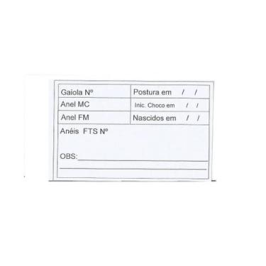 Imagem de Ficha de Controle de Reprodução Horizontal - 50 Unidades - Artesanal