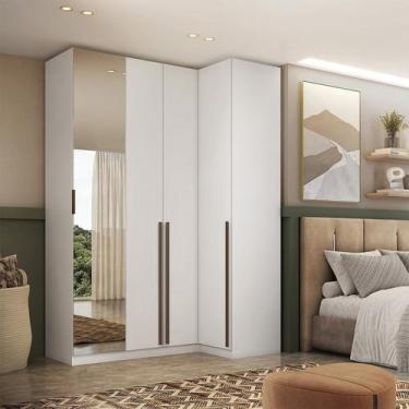 Imagem de Guarda-roupa de Canto Reto 4 Portas Espelho Altezza Trend - Belmax