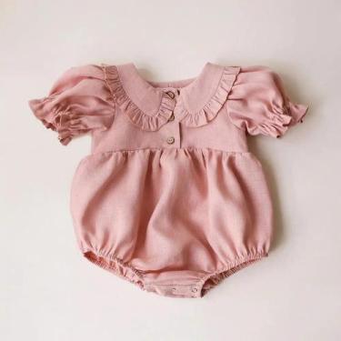 Imagem de Romper de Algodão e Linho para Menina (3 a 24 Meses) - Traje de Prince
