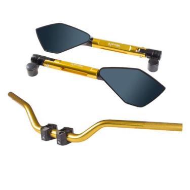 Imagem de Kit Guidão Esportivo Naked  28mm Espelho Retrovisor Er6n - Stark Race,