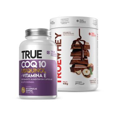Imagem de Kit True Whey Chocolate com Avelã 418g + True CoQ10 Ubiquinol Lipossomal Kit Prebiotic Fiber Cranberry + True CoQ10 Ubiquinol Lipossomal