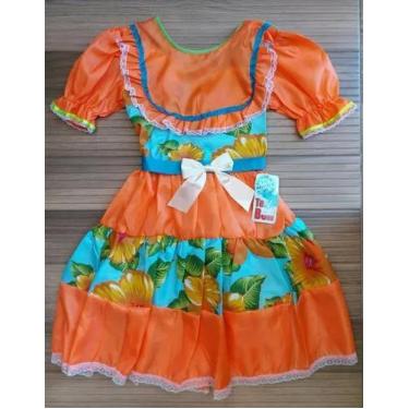 Imagem de Vestido Infantil Temático Festa Junina Julina Xadrez São João Cores Va