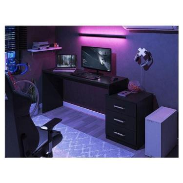 Imagem de Mesa Para Computador Gamer Ambiente Drx 5000 Preto Trama - Móveis Leão