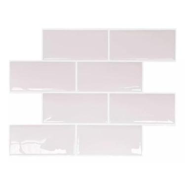 Imagem de Pastilha Adesiva Resinada Metrô White Rejunte Branco  - Cromo sign, TU