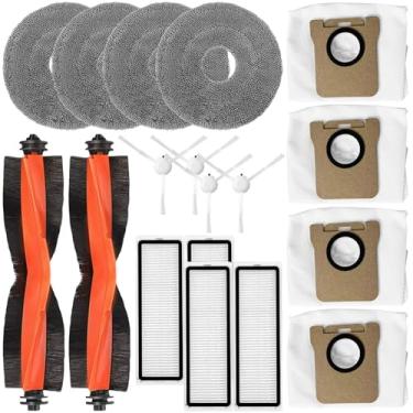 Imagem de Kit de substituição de acessórios compatíveis com Xiaomi Robot Vacuum X20 Plus, X20+, X10 Plus X10+ Peças escova lateral escova principal saco de poeira filtro HEPA pano de esfregão (18 kit)