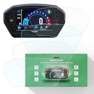Imagem de Mogico Protetor de tela Nano Glass para painel de motocicleta para Triumph Street Triple 765 RS 2017+, Speed Triple 2018–2020, Tiger 800/1200 2018–2021, Tiger 850 Sport 2021+ (2x ultra transparente e