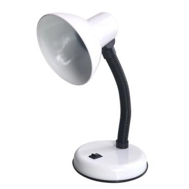 Imagem de Abajur Luminária de Mesa Articulada com Base Bivolt - Ideal para Escritório, Quarto, Trabalho, Estudo, Leitura (Branco)