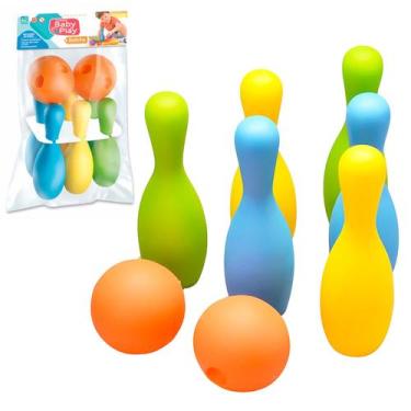 Imagem de Boliche De Brinquedo Educativo Sensorial Jogo Em Vinil Soft Para Crian