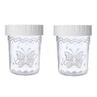 Imagem de R.repad yay Pacote com 2 frascos de vidro de 590 ml com tampas herméticas, potes de salada de vidro de boca larga, potes de conservas, recipientes de armazenamento de alimentos sem BPA para lanches