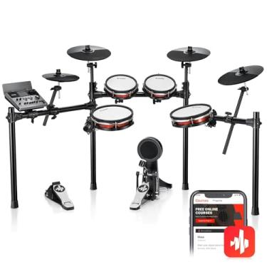 Imagem de Donner Bateria Eletrônica Ded-300X, Kit Elétrico Com Pad De Malha Silenciosa 10", Pratos Choque 12", 100 Kits, Mais 900 Sons E 50 Músicas Demo, Baquetas, Midi Usb, Aplicativo Play (5 Pads, 4 Pratos)