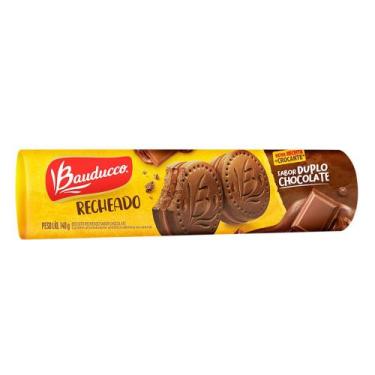 Imagem de Biscoito Recheado Bauducco Sabor Duplo Chocolate 140g, 1 unidade, Choc