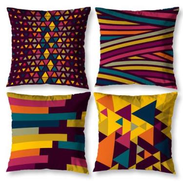 Imagem de Kit 4 Capa De Almofada 40cm X 40cm Modernas Decorativas Estampadas Col