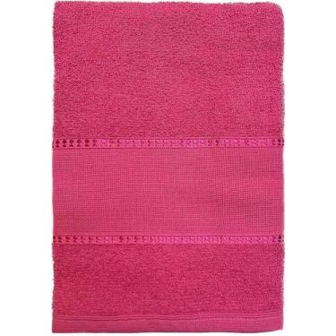 Imagem de 1 Toalha De Banho Barra Para Bordar Ponto Cruz 65X130 Pink - Dugu