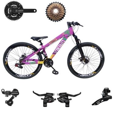 Imagem de Bicicleta 26 VikingX T25 21v Conjunto Shimanos Pneu Aro 26 Balão Preto-Unissex