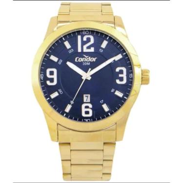 Imagem de Relógio Condor Masculino Dourado Fundo Azul COPC32BR/4A