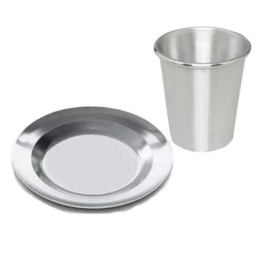 Imagem de Jogo 30 Pratos e 30 Copos de Aluminio Reforçado Mernda Escolar - Okays