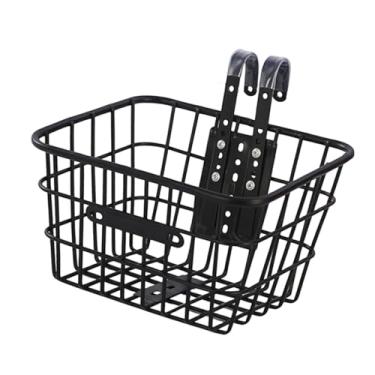 Imagem de IEUDNS Cesta de bicicleta infantil, cesta de ciclismo com ganchos, acessório de transporte, armazenamento removível, decoração frontal para meninas, compras, Sem Tampa