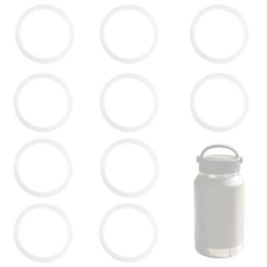 Imagem de 10 peças Substituições da Juntas para Garrafas de Água, Silicone Anel Vedação À Prova de Fugas Vedantes Compatível com Hydroflask Boca Larga Tampa Articulada Peças Substituição