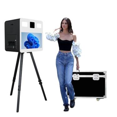 Imagem de VANYA Máquina portátil de cabine de fotos,cabine de fotos de 21,5 polegadas com perfeito para eventos de casamento (Black, 21.5" Photo Booth)