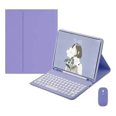 Imagem de Teclado Redondo Para Tab S6 Lite 10.4 Pol Com Capa + Mouse