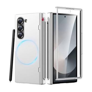 Imagem de Miimall Capa para Samsung Galaxy Z Fold 7 com compartimento para caneta e caneta Stylus [carregamento magnético] [protetor de tela] [protetor de dobradiça] capa de telefone magnética à prova de choque