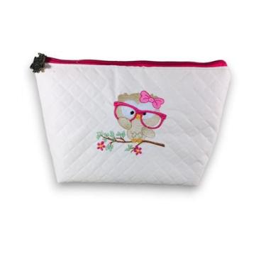 Imagem de Necessaire Bordada DaniBordados Organizadora de Maquiagem em PVC Plast