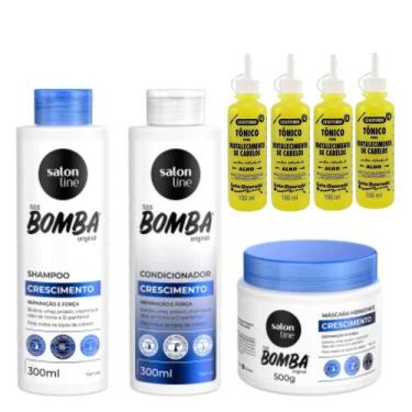 Imagem de 4 Tônicos De Alho Gota Dourada + Kit Sos Bomba Salon Line