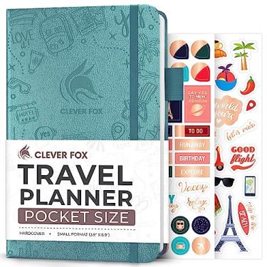Imagem de Clever Fox Diário de viagem – organizador de itinerário de viagem de férias e viagens rodoviárias e diário de memória de viagem – Caderno de aventura de viajante A5 (água-marinha)