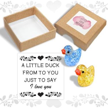 Imagem de wuguimeii Caixa I Love You com cartões comemorativos, presentes de pato para ela, namorado, namorada, presente para relacionamento de longa distância, dia dos namorados, pequena caixa de mensagem de