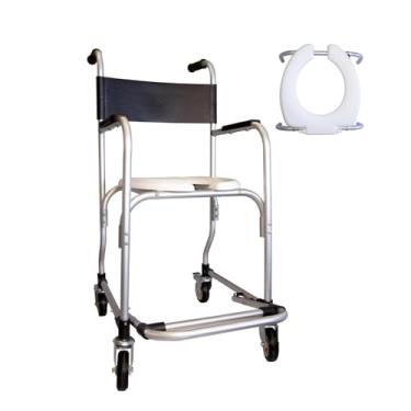 Imagem de Cadeira de Banho Em Alumínio Com Rodas Suporta até 100 KG - Sequencial