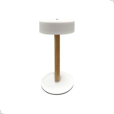 Imagem de Luminária Abajur De Mesa Madeira Led Multicor Touch Com Usb