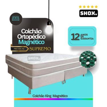 Imagem de Colchão king Shox Supremo Ortopédico 203x193x35cm, Suede Bege