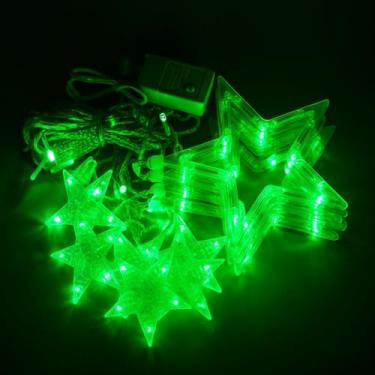 Imagem de Cascata Estrela Verde 138 Led 2,50m Pisca Com 8 Funções Natal - LuvinC