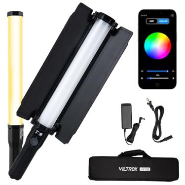 Imagem de VILTROX Bastão De Luz Led Rgb 2770Lux/0,7M, 22" Dupla Face, Portátil, Com Porta Celeiro, Controle Remoto Para Smartphone 2800K-6800K, Cor Hsl, 26 Efeitos Personalizáveis (H18)