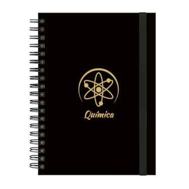 Imagem de Caderno Colegial Plus 12 Matérias Profissões Química (Preto e Gold)