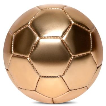 Imagem de DLUGOPIS Mini bola de futebol dourada tamanho 2 bola de futebol infantil para crianças de 3 a 8 anos para troféu, meninos, meninas, ao ar livre, grama, quintal, brinquedos, presente esportivo