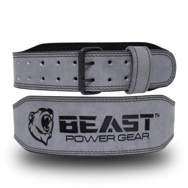 Imagem de Beast Power Gear Cinto de levantamento de peso – couro genuíno de 10 cm para suporte da parte inferior das costas para musculação, agachamento, levantamento terra, treinamento de força cruzada, cinto