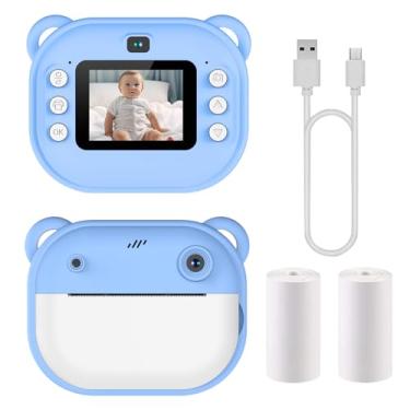 Imagem de Câmera de impressão instantânea para crianças,Câmera digital infant | Câmeras instantâneas infantis 1080P com grande capacidade | Zero Ink Kids Camera Brinquedos ao ar livre com bateria de Thaely