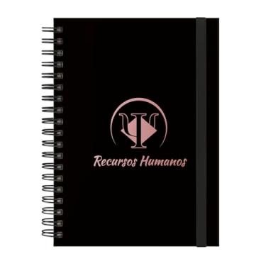 Imagem de Caderno Colegial Plus 12 Matérias Profissões Recursos Humanos (Preto e Rosê)